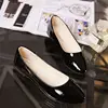 2025 Spring And Autumn Flat Bottom Shallow Mouth Candy Color Patent Leather Single Shoes Large Size Four Seasons Women's Shoes 4