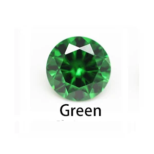 1.0~10.0mm AAAAA Various Color Loose Cubic Zirconia Stone Round Brilliant Cut CZ Stone Synthetic Gems For Jewelry Free Shipping Green