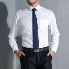 Деловые мужские однобортные рубашки с длинными рукавами и воротником-стойкой, Camisa, не нуждается в глажке, три-di, мужские рубашки с защитой от морщин