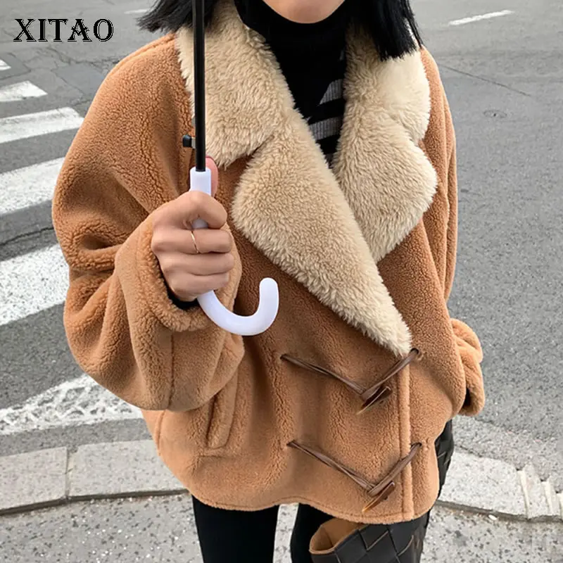 XITAO, винтажная модная куртка,, зимняя, широкая талия, отложной воротник, один нагрудный карман, маленькое, свежее, миноритарное пальто, DMY1874