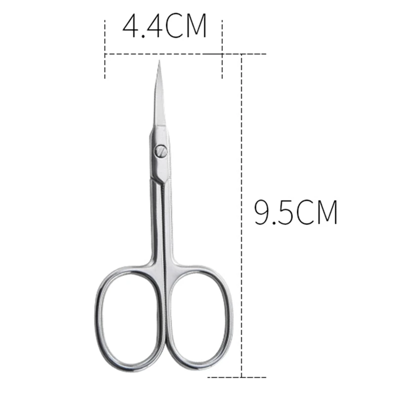 Professional Stainless Steel Scissor Nail Manicure Scissors Eyebrow Nose Hair Nail Curved Scissors Makeup Tools