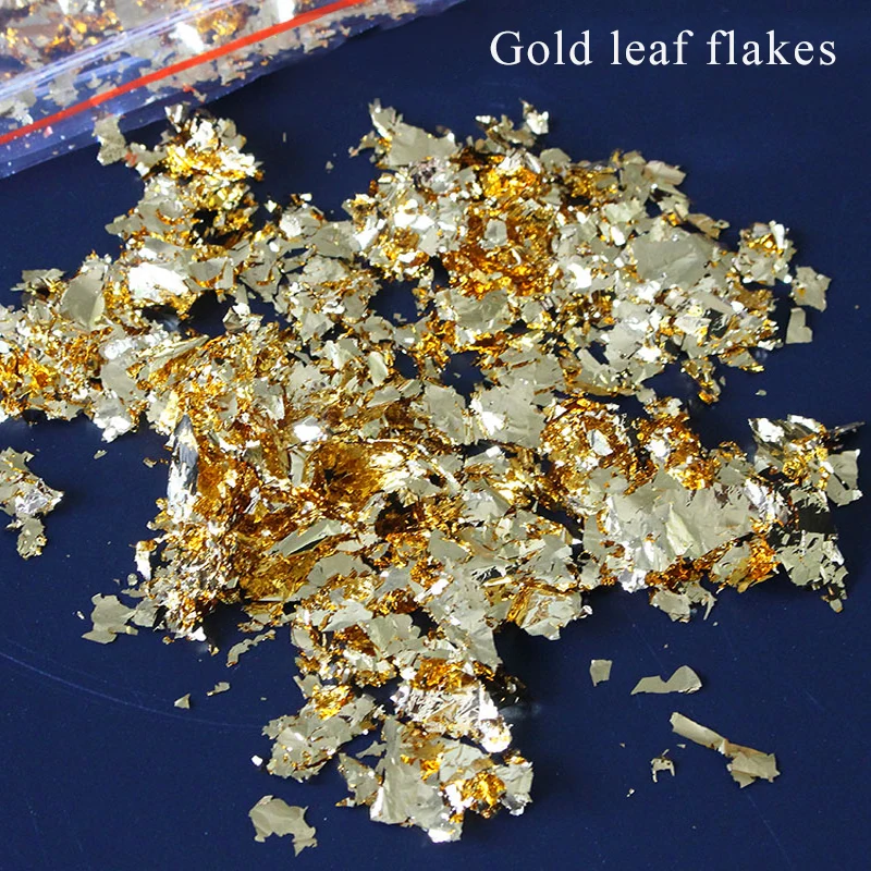 20 г имитация золотых листьев хлопья медь и алюминиевая фольга фрагменты для