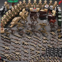 Military Building Blocks Set German Soviet Army WW2 Soldier Weapon Special Force CS SWAT Team Guns Toy Figures Accesories Bricks