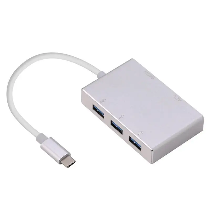 5 в 1 тип-c концентратор адаптер для HDMI VGA 3 USB 3,0 Монитор ТВ-проектор конвертер Совместимость с дисплеем ТВ-проектор и т. Д