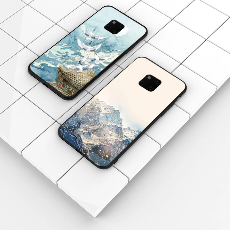 3D рельефный чехол для Huawei Mate 30 20 Pro P40 P20 Lite Nova 6 7i 5T Honor 9X Y9S V30 силиконовый с полным