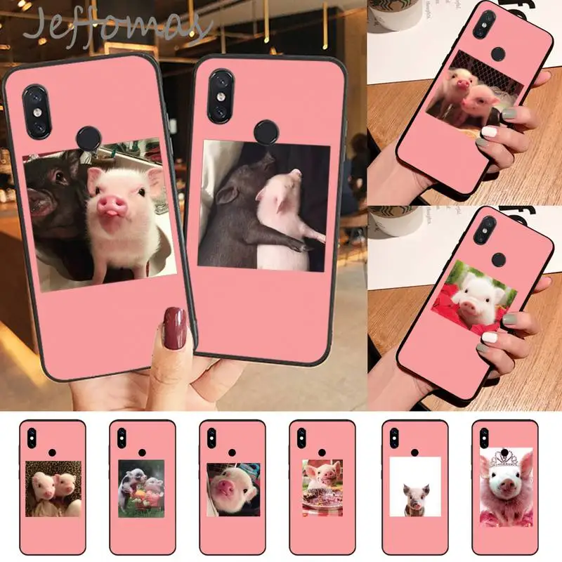 

Cute pink animal pig Phone Case For Xiaomi Mi A1 A2 5 6 6PLUS 8 9 SE Lite MIX 2 2S MAX 2 3 Pocophone F1