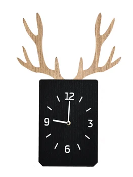 

Nordic Creative Wall Clocks Wooden Deer Silent Wall Clocks Living Room Kitchen Reloj De Pared Decorativo Wall Clock Wood AA50WC