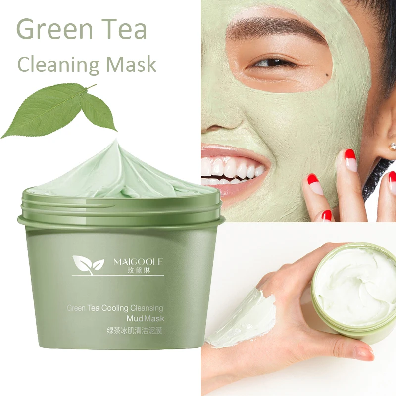 Deep Clean Green Tea Clay Mask Face Mask for Ance Skin Purifying Remove Pimples Blackheads Mud