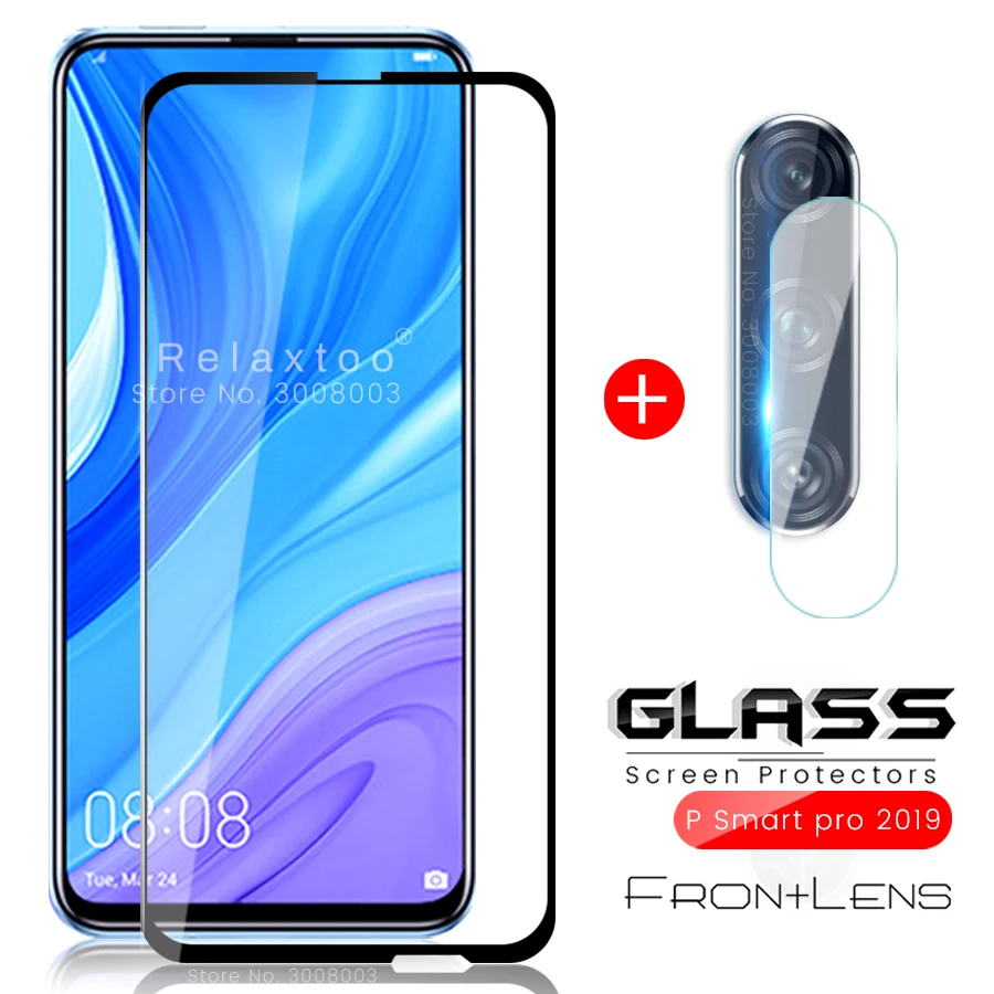 

2-in-1 camera glasses for huawei p smart pro 2019 glass protective hua wei psmart pro psmartpro 2019 6.59'' safaty armor steklo