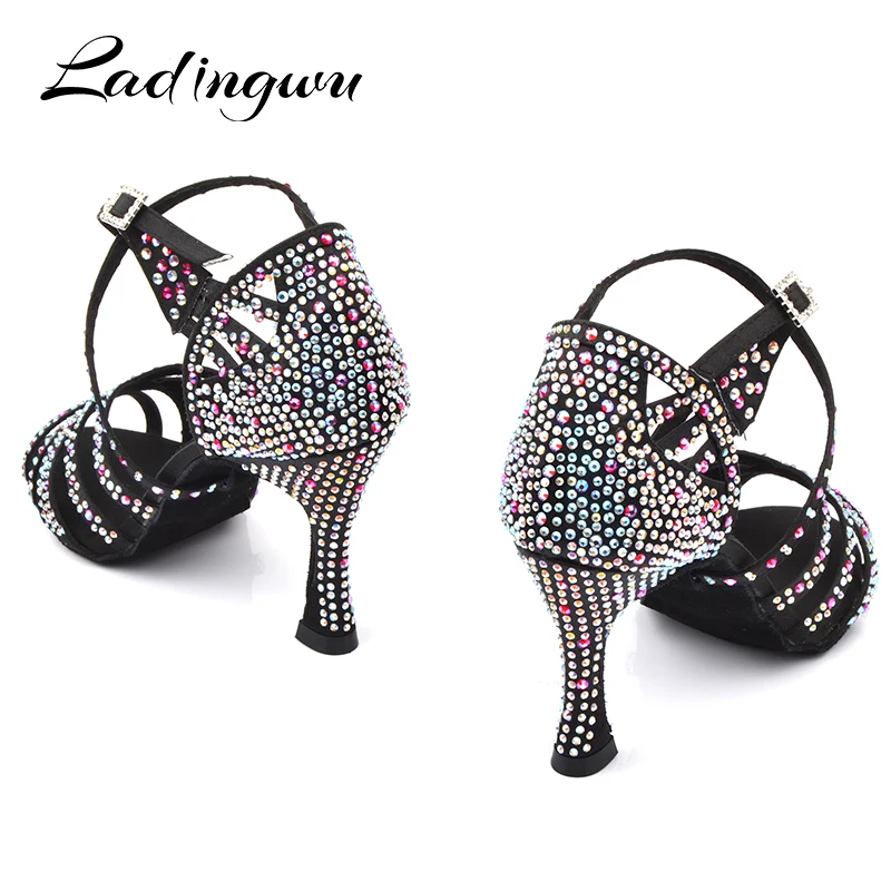 Ladingwu Factory Direct Sales Dance shoes Latin Women Shining Rhinestone Salsa Shoes Dancing Woman Dance Sandals Ultra Low Price
