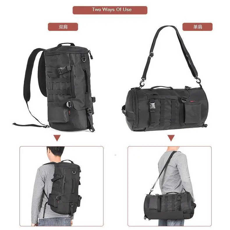 Rompin Fishing Bag Portable Backpack Fishing Tackle Storage Rod Holder Tools Carrier 23L Big Capacity Multipurpose Outdoor Bag
