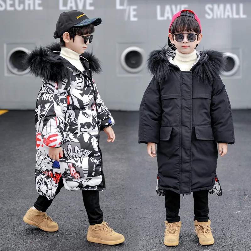

-30 Russian Winter Coats 2022 Children Clothes Snowsuit Jacket Waterproof Outdoor Hooded Coat Boys Kids Parka Clothing 4-13Years
