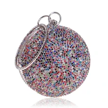 Женская круглая вечерняя сумочка шаровая форма клатч кошелек алмазно-Шипованный Кристалл Стразы Шипованная Сумочка для вечерние и банкетные