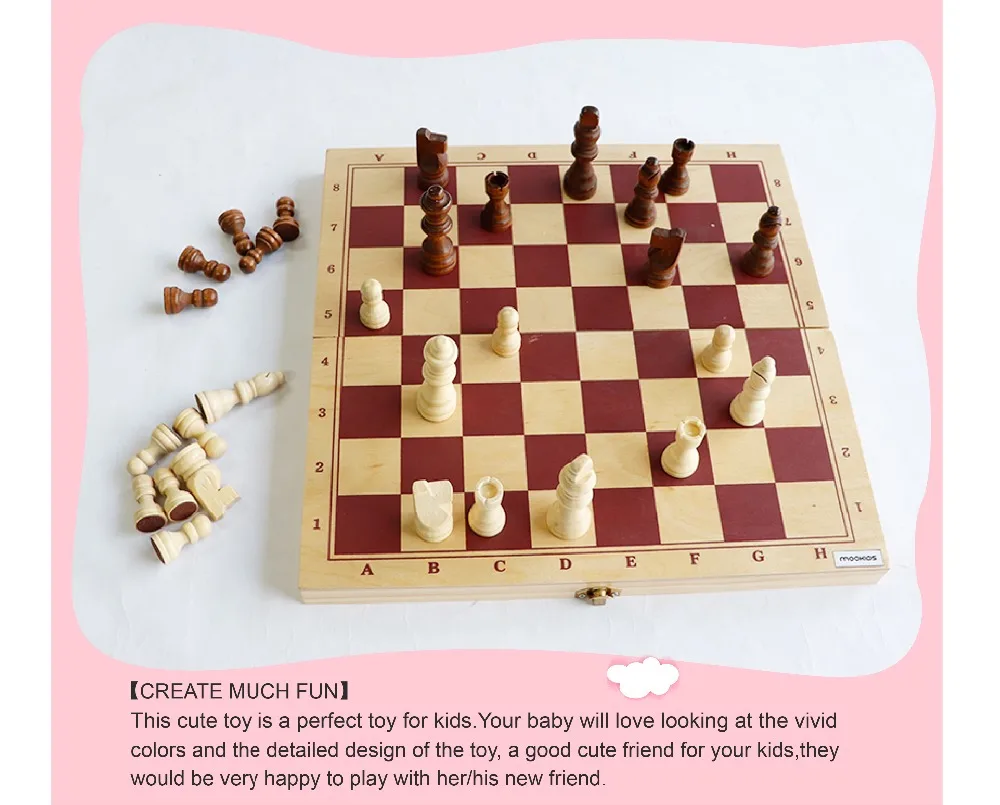 Коллекция Chessmen портативная настольная игра деревянная складная игрушка Международный шахматный набор большого размера смешная настольная игра