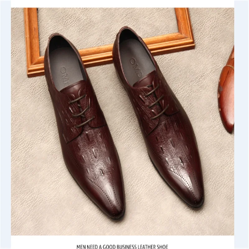 Mannen Schoenen, Trouwschoenen, Engels Stijl, Wees Lace Up, Koeienhuid,  Werkkleding, ademend, Maat 46|Formele Schoenen| - AliExpress