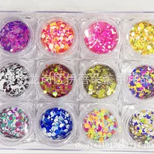 Лидер продаж набор для маникюра Цвет смесь круг блесток Размеры смешанные цвета, матовые блесток патч для ногтей 12-Цвет смесь