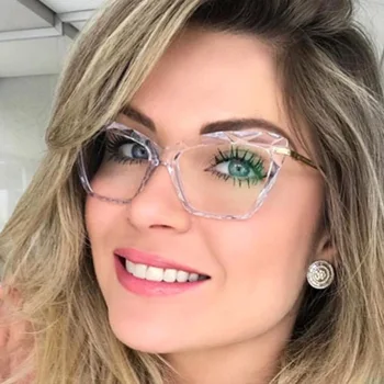 

Vintage Cat Eye Women Eyeglasses Anti-blue Light Optics Myopia Glasses Frame Men Computer Eye Glasses Plastic New 2020
