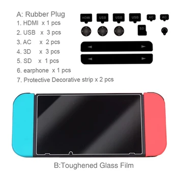 

Travel Rubber Home Joysticks Gaming With Screen Protector Game Console Repair Dustproof Plug Kit Host Earphone For Switch