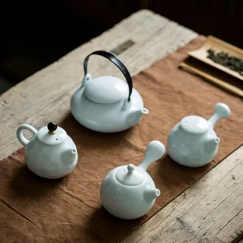 

Celadon Teapot Japanese Kung Fu Tea Set Teapot Set Tea Pot Side Handle Pot Beam Pot Tea Kettle CeramicTea Pot Tea Set Siteel