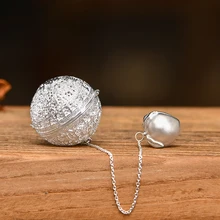 Стерлинговое серебро 999 чайный пакетик, Чайный фильтр, ручной набор для чая, аксессуары, чайная кружка, Чайный фильтр