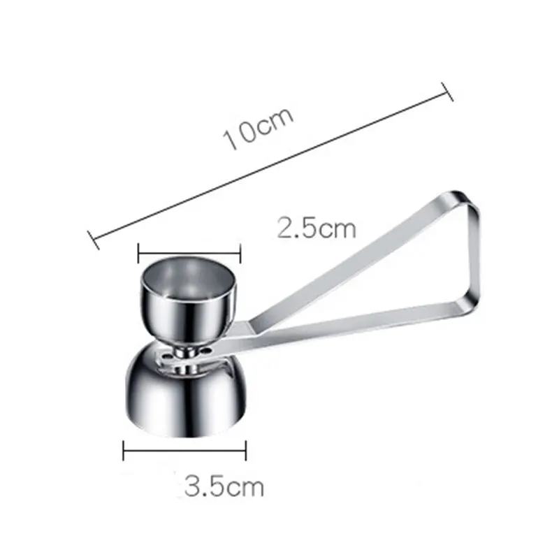 304 Stainless Steel Double Headed Egg Shell Opener Topper Cutter Kitchen Gadgets For Raw/Soft Silver Color Hard Boiled Egg, 1PC
