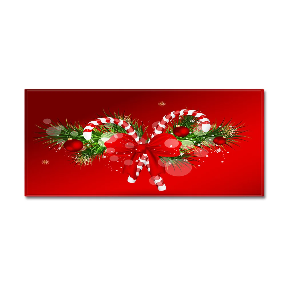 Рождественский декоративный коврик, утолщенный фланелевый ковер, нескользящий водопоглощающий коврик для ванной комнаты, кухонный коврик, Рождественское украшение - Цвет: Q190705-A011