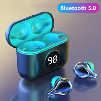 

New Bluetooth 5.0 Earbuds Mini Waterproof Earphones Wireless Sports Headphones Deep Bass Sound 4H Playtime LED Digital Display