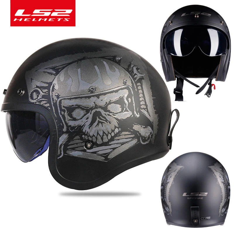 Helmets & Headwear LS2 OF599 Motorcycle Helmet Jet Vintage Open Half