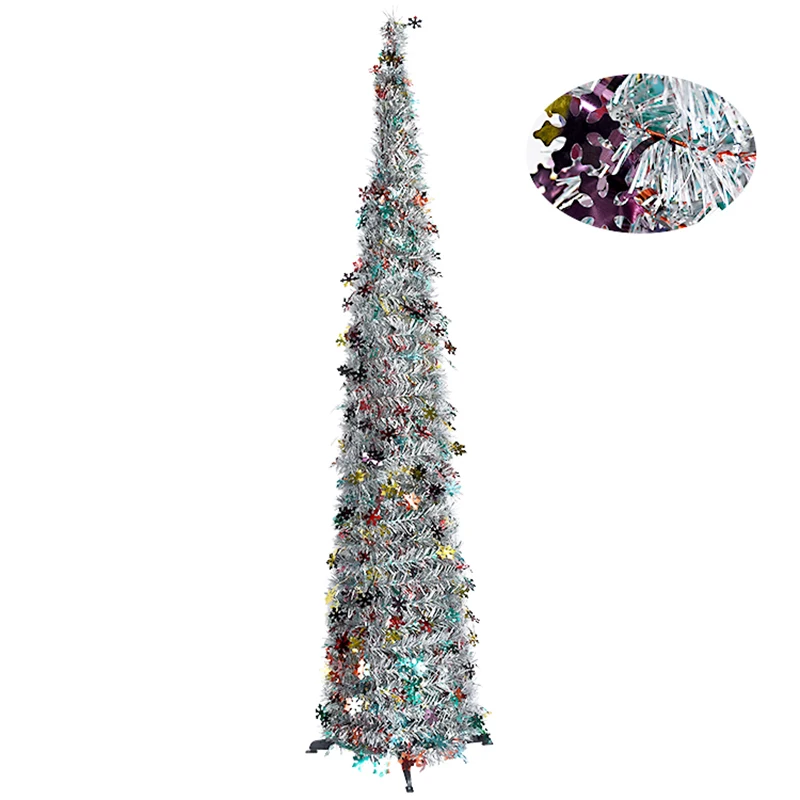 

New 1.5M DIY Sequin Christmas Tree Popup Collapsible Tinsel Artificial Christmas Tree With Stand Christmas home Decorations Tree