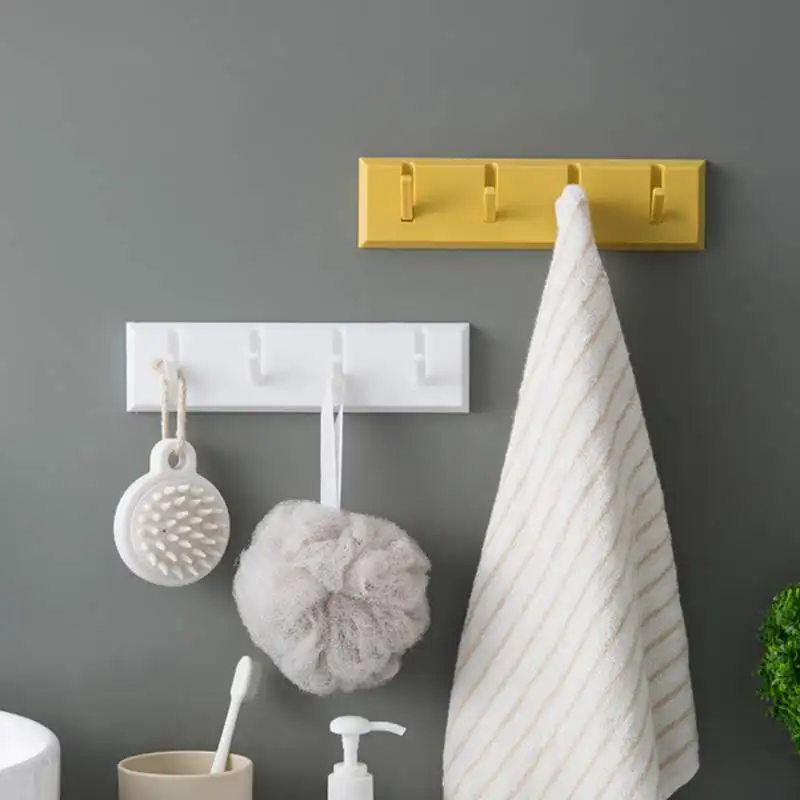 

Self-Adhesive Wall-Mounted Clothing Key Excellent Plastic Hook Material Bag Hooks Environmental Protection Non-Toxic White