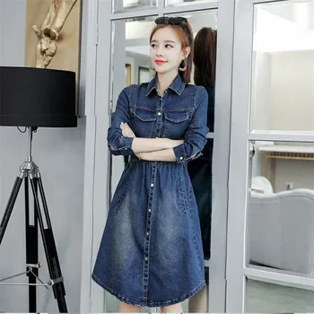 

Women Denim Jacket 2020 Spring Was Thin Waist Denim Coat Autumn Single-Breasted Temperament Long Sleeve Female Outerwear JIA512