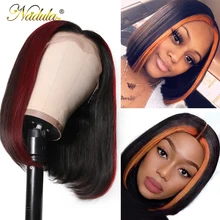 Парики из натуральных волос на кружевной основе, 13*4, бразильские волосы remy, парик из натуральных волос, 8-24 дюйма, короткий Боб 99J/TL30, парики с эффектом омбре