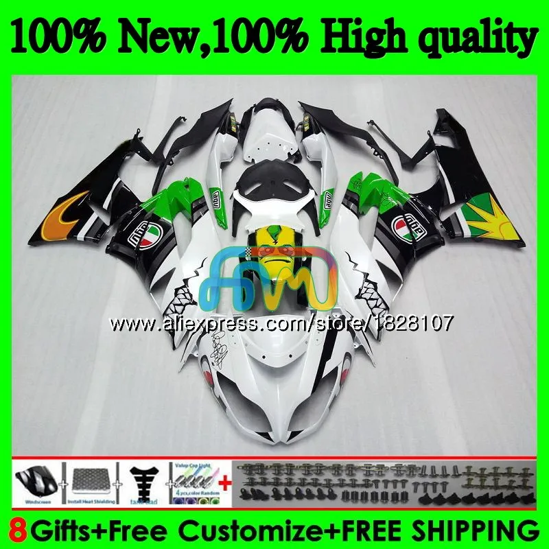 Акула зеленый средства ухода за кожей для KAWASAKI ZX636 ZX600 ZX-6R ZX 6R ZX 636 600CC 9BS. 19 ZX-636 ZX6R 09 10 11 12 2009 2010 2011 2012 обтекатель