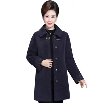 

2019 Winter Imitation mink cashmere Women Jacket Coat Plus size Slim High grade Female Long Overcoat Warm overcoat r1928