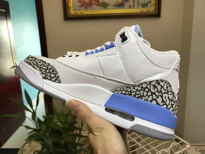 Новые оригинальные мужские кроссовки Jordan 3 в стиле ретро, UNC, баскетбольные кроссовки Aj3, белые, Северная Каролина, синие, Университет Каролины, белые, PE
