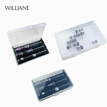 

Jewelry Box for Pandora Beads Transparent/Black/White Acrylic Bracelet Charms Storage Case Trollbeads Holder Collection Tray Box