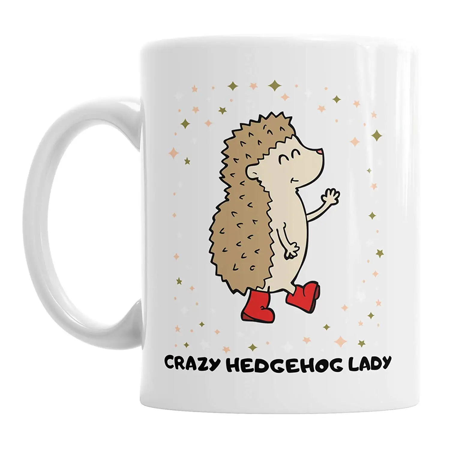 Crazy Hedgehog Lady 11oz кофейная кружка с ложкой для перемешивания-Забавный милый - Цвет: B