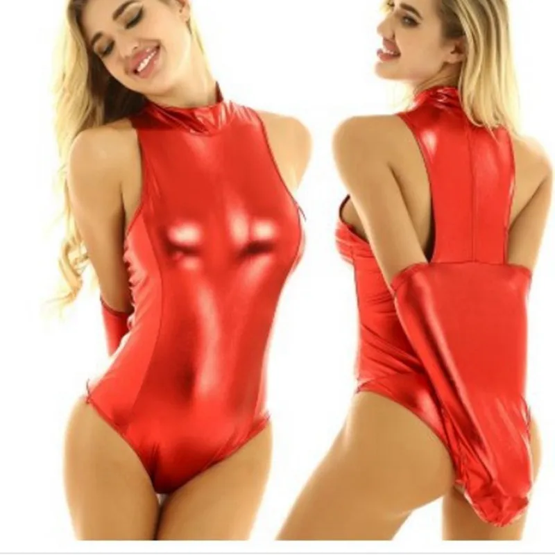 

Women Sexy Faux Leather bodysuit PVC wetlook lingerie fetish Leotard Clubwear latex catsuit hot erotic sexy cosplay costumes