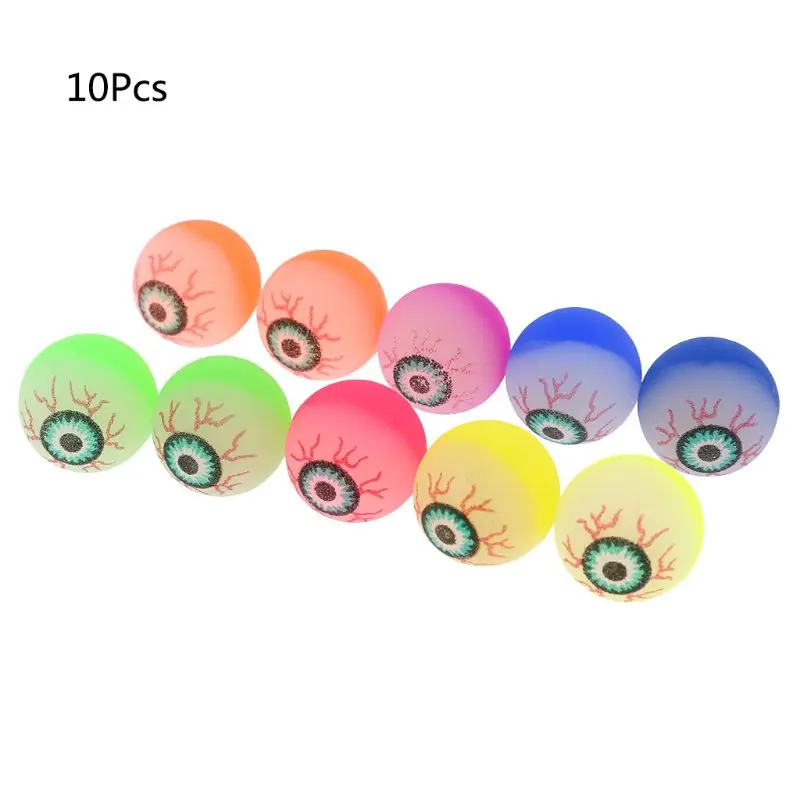 10pcs Eye Ball Glowing Doll Bouncy Eyeball Horror Scary Halloween Cosplay Prop Party Haunted Decoration