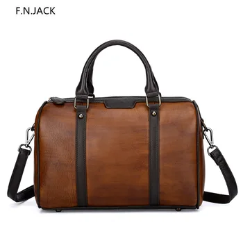 

F.N.JACK Retro Genuine Leather bag Men's Handbag Business Casual Shoulder bags Travel Bag Crossbody Bags for Men