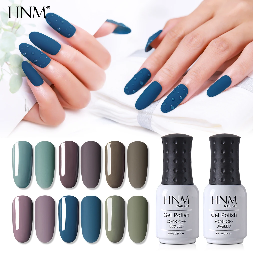 

HNM Vanilla Gray Color UV Gel Nail Polish 8ml Soak Off Varnish Nail Art Lacquer Enamel Semi Permanent Stamping Matt TopGellak
