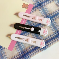 Couteau utilitaire portable en alliage, mignon Girly rose patte de chat, Mini couteau utilitaire portable, ouvre enveloppe lettre couteau à courrier fournitures scolaires de bureau 1 pièce 