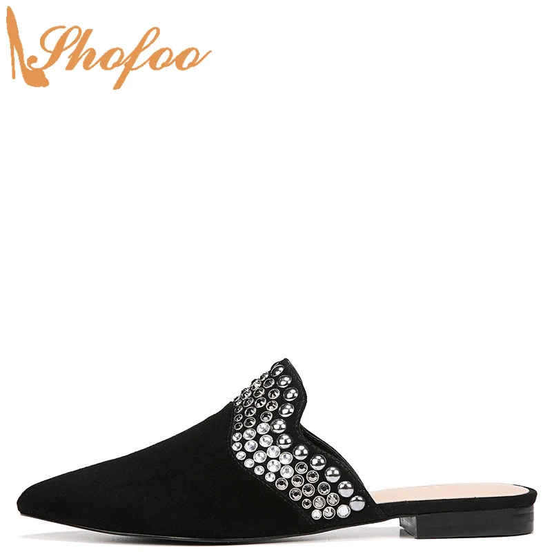 black mule slippers women's