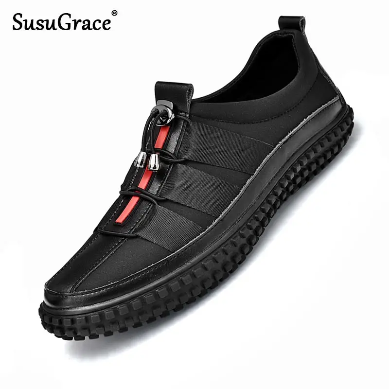 non leather black shoes