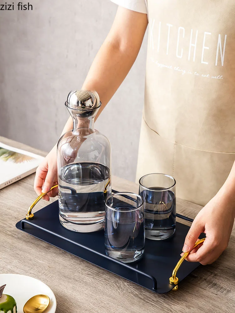 Metal Storage Tray Rectangle Decorative Trays Dressing Table Skincare