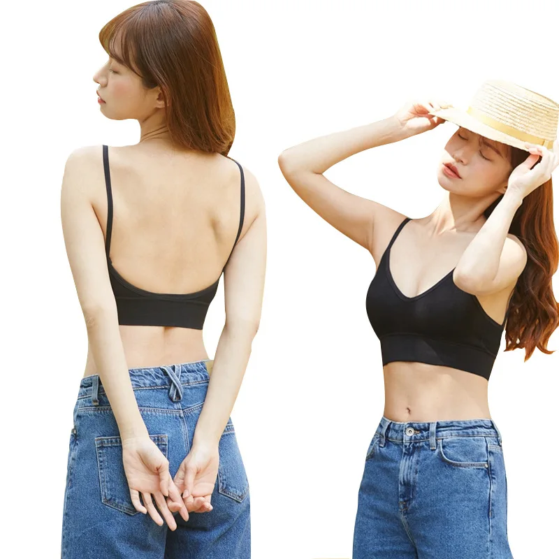 Women Tube Top U Back Crop Top Push Up Bandeau Bra Sexy Lingerie Seamless Underwear Sport Tank Fitness Brassiere