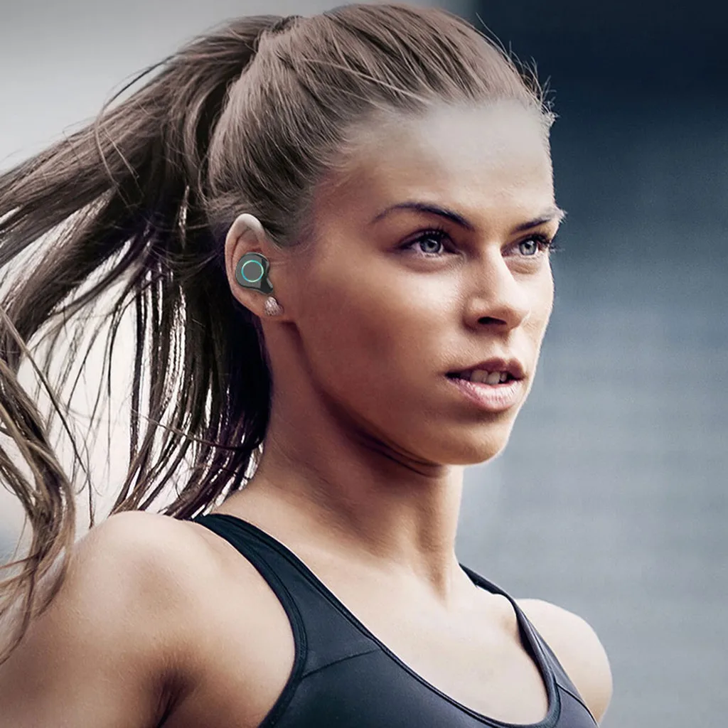 Bluetooth наушники мини Близнецы истинные Беспроводные спортивные наушники BT 5,0 в ухо стерео наушники гарнитура с зарядным док-кабелем# D1