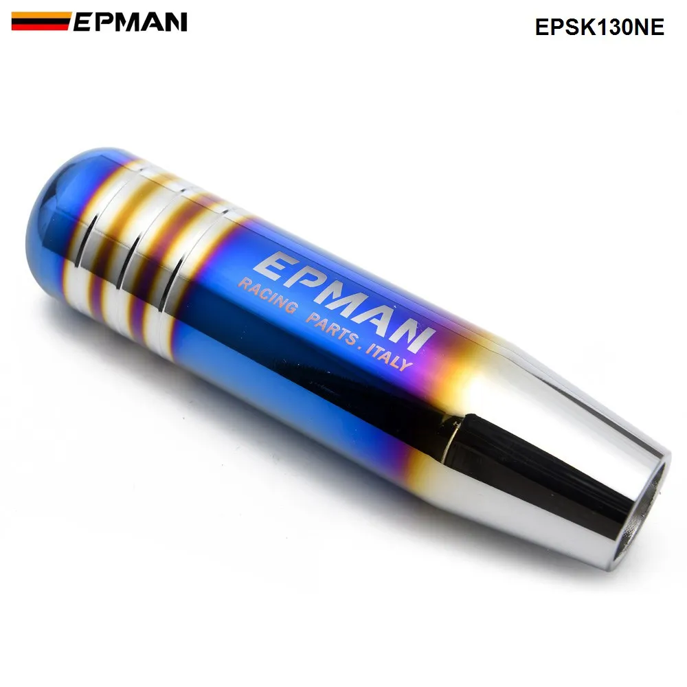 EPMAN 13 см Алюминиевая Автомобильная титановая стильная сгоревшая синяя ручка переключения передач, рычаг переключения передач, Универсальная головка EPSK130NE