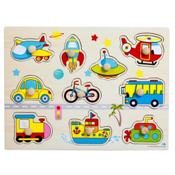 

Wooden Toy Hand Puzzles People Animals Recognition Puzzle For Children Montessori Educational Drop Shipping
