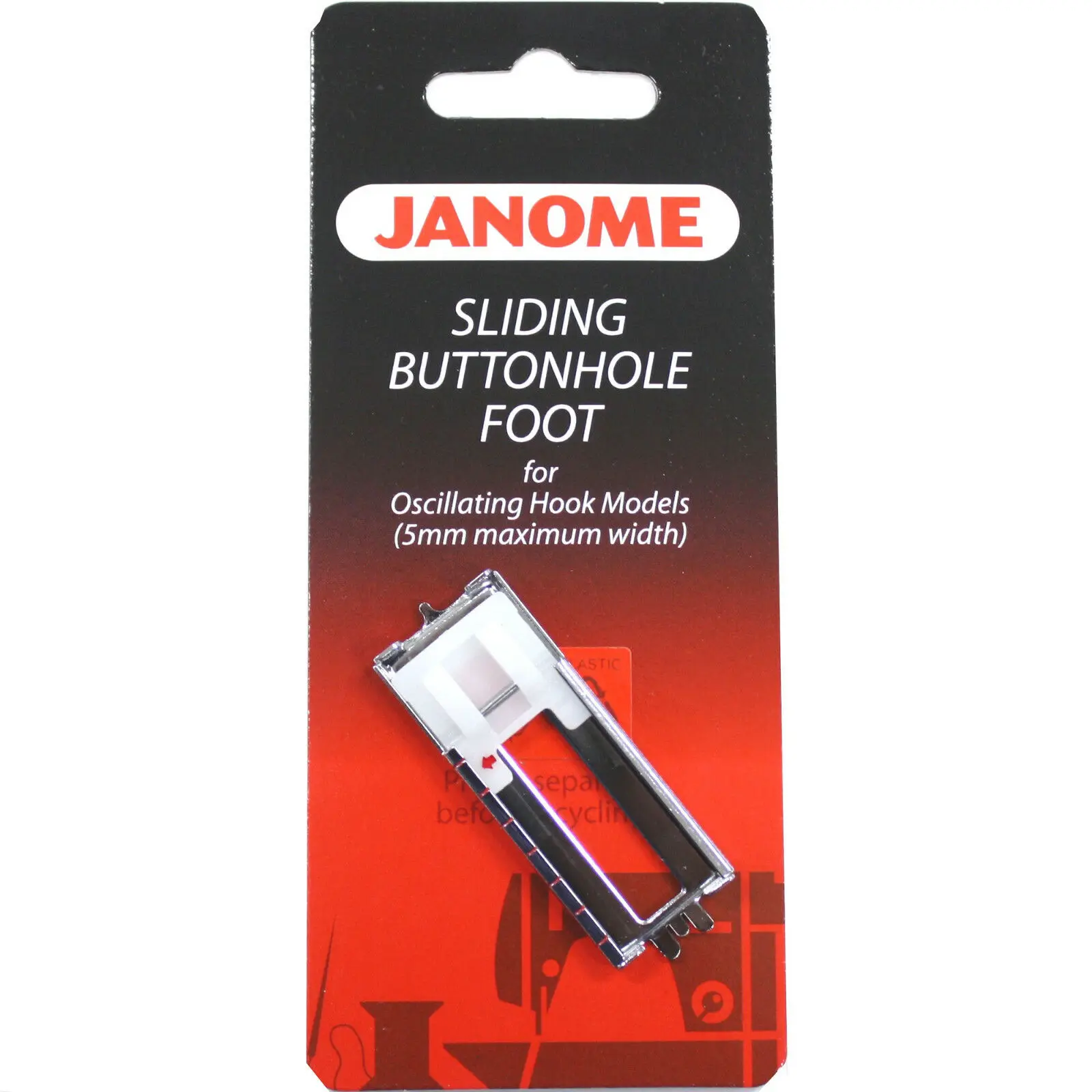 Janome Sliding Buttonhole Foot #200123006 For Oscillating Hook Models | Дом и сад